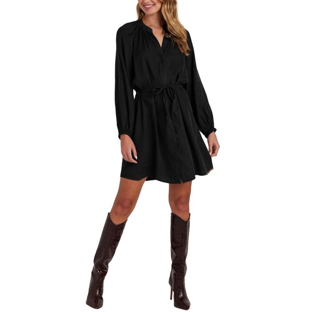 Bella Dahl Womens Belted Raglan Mini Dress